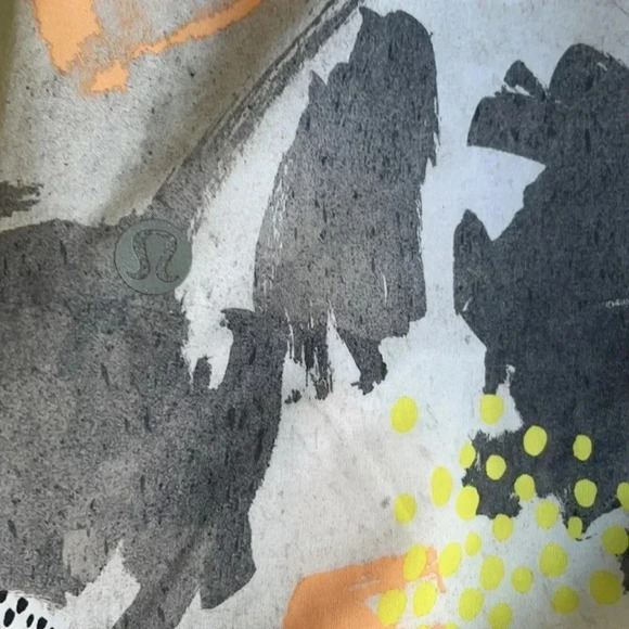 Lululemon Mini Art Pop White Multi Slate Om Crop Sz 6 - Picture 12 of 12